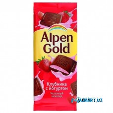 Молочный шоколад Alpen Gold «Клубника с Йогуртом»