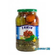 Маринованные огурцы + помидоры 1л